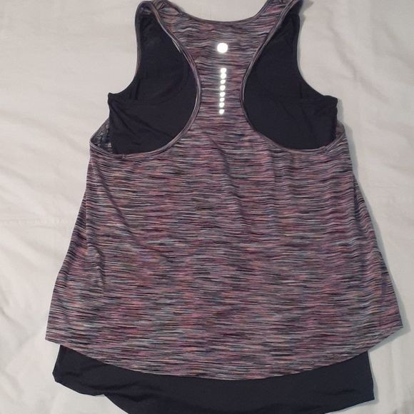 Tangerine Double Racerback Tank Tops Pink SpaceDye - Picture 3 of 5